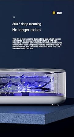 Portable and Rechargeable Professional Ultrasonic Machine for Jewelry Cleaning, Stainless Steel Tank for Eye Glasses, Watches, Rings, Necklaces, Razors, Denture - CL-SP-4343