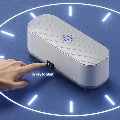 Portable and Rechargeable Professional Ultrasonic Machine for Jewelry Cleaning, Stainless Steel Tank for Eye Glasses, Watches, Rings, Necklaces, Razors, Denture - CL-SP-4343