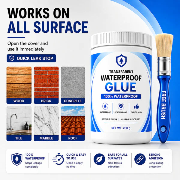 Transparent Waterproof Glue  Free Brush 200g each pack of 2