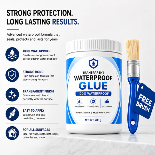 Transparent Waterproof Glue  Free Brush 200g each pack of 2