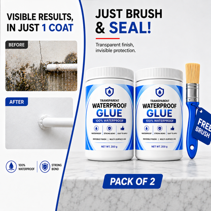 Transparent Waterproof Glue  Free Brush 200g each pack of 2