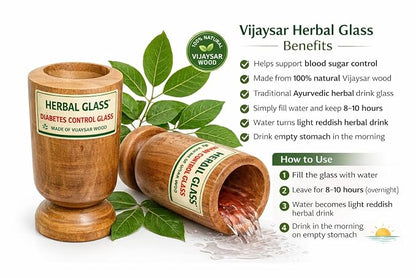 Vijaysar Wood Glass Ayurvedic Herbal Tumbler