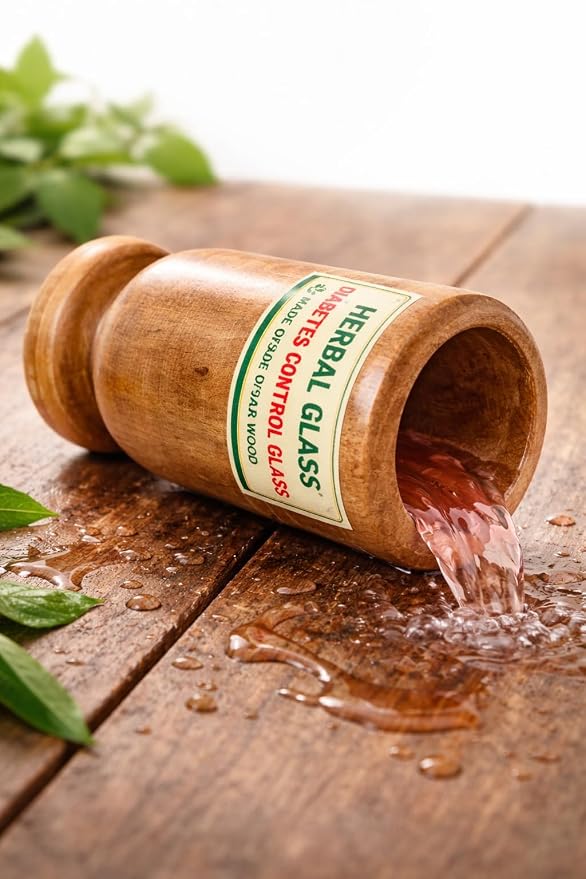 Vijaysar Wood Glass Ayurvedic Herbal Tumbler